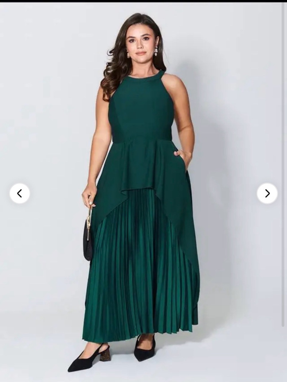 NWT BloomChic 26 teal Pleated Halter Maxi Dress